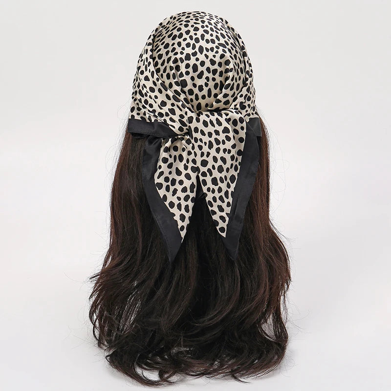 60Colors Luxury Scarf Women 70*70Cm Silk Feel Square Hair Wrapping Foulard Satin Shawl Big Size Head Bandana Hijab Handkerchief Quick Pick Grocers